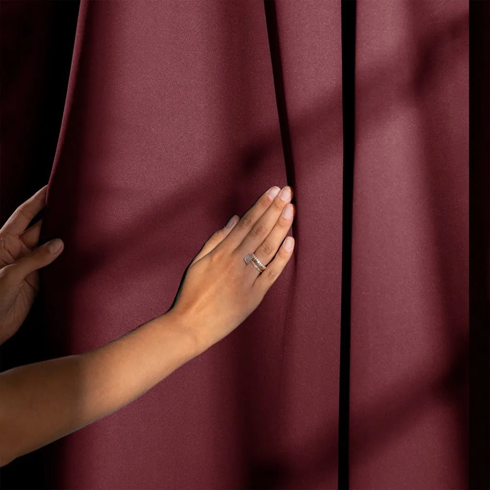 Borvörös sötétítő termo függöny 140x270 cm Pleat – Restilo