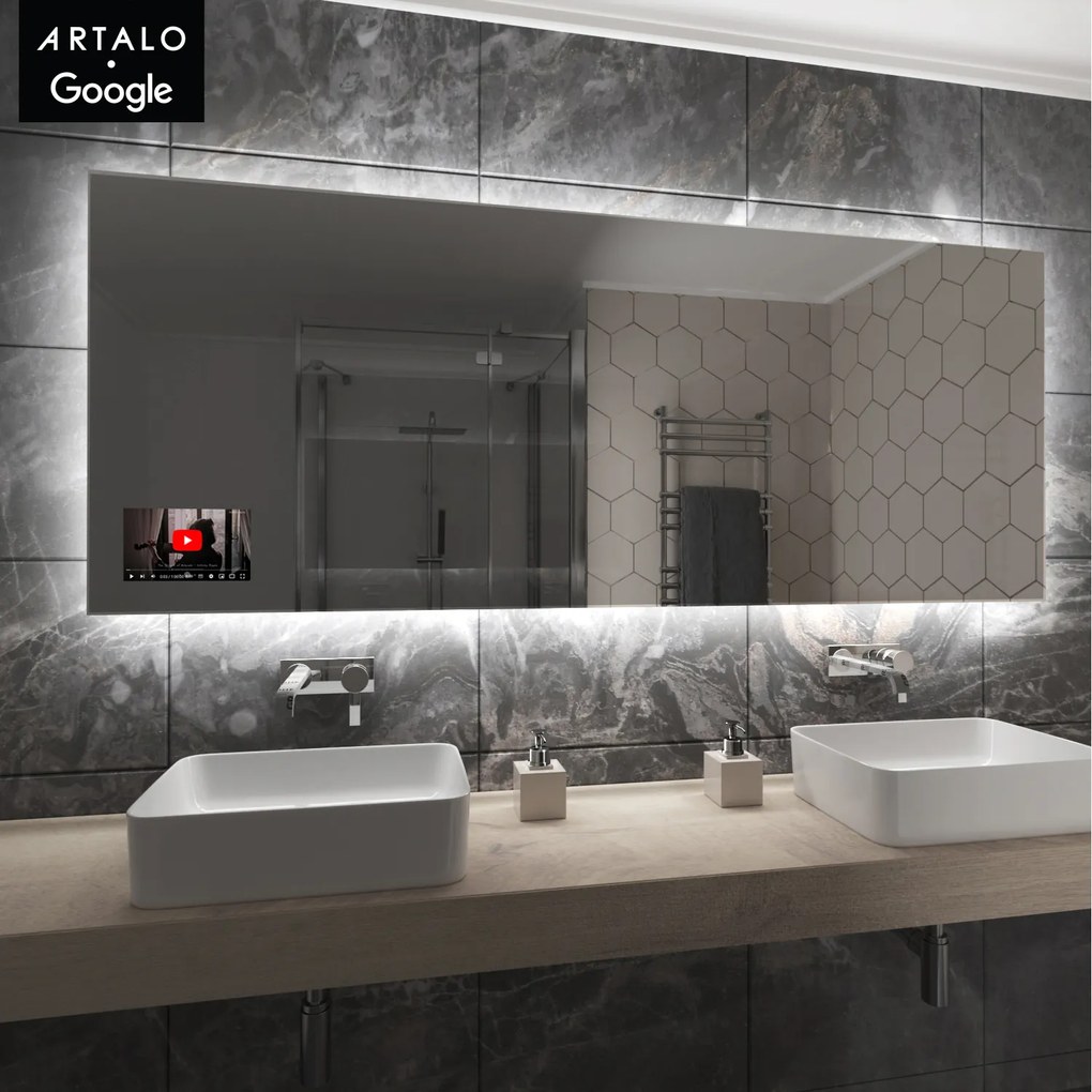 SMART tükör LED világítással M24 + SmartScreen with Google TV