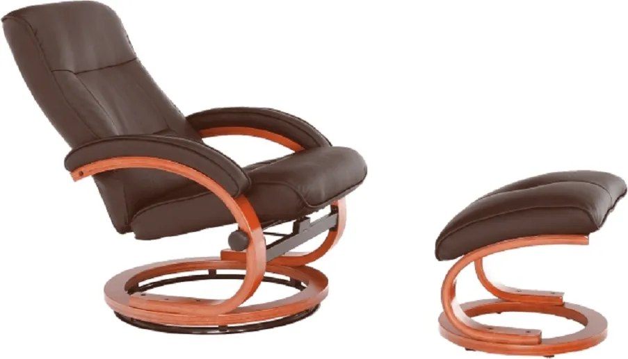 Relaxáló állítható fotel, sötétbarna, RYAN