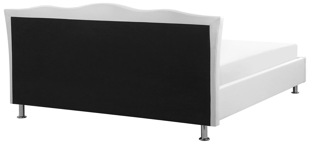 Fehér műbőr ágyneműtartós franciaágy 180 x 200 cm METZ Beliani