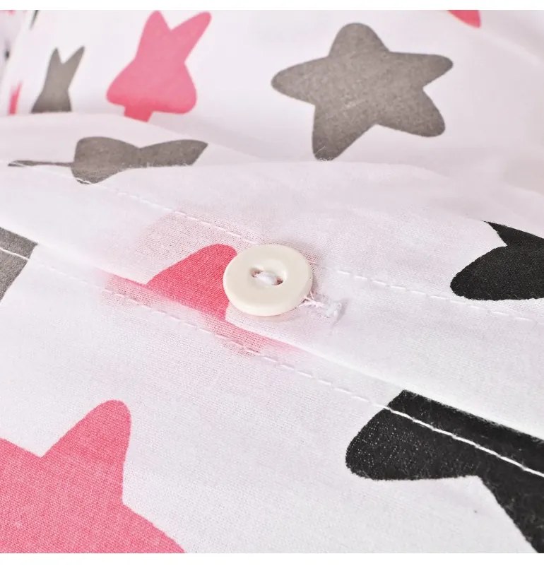 EMI Csillagok rózsaszínű gyermek pamut ágyneműhuzat, Gyerekgarnitúra 90x130 + 45x65