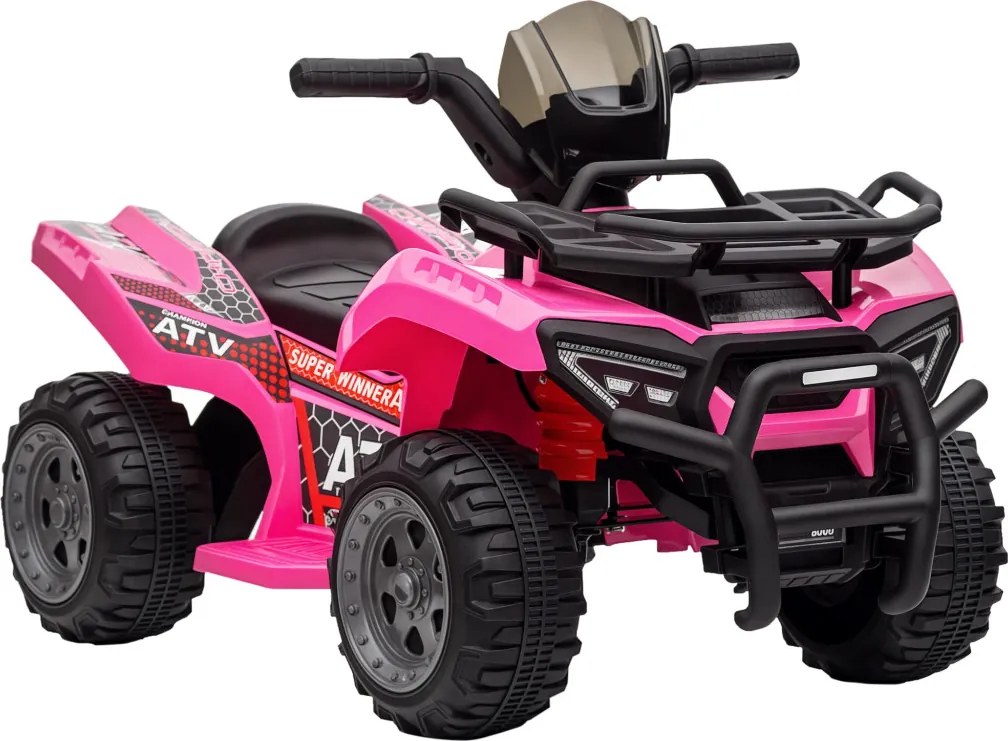 HOMCOM Kids Quad elektromos 6V-os gyerek quad hátrameneti funkcióval, zenével, rózsaszín