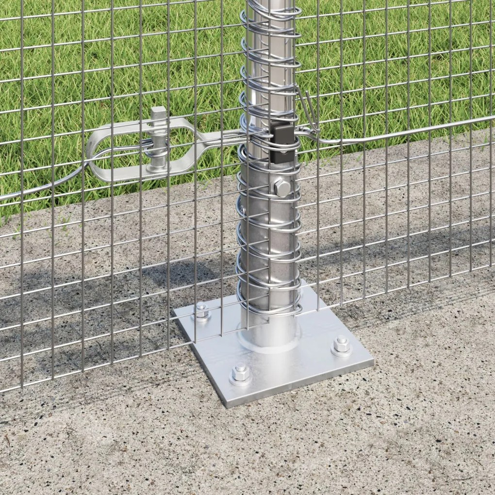 Hegesztett Drótkerítés 7 Flangolt Poszttal 0.4x10 m Horganyzott Acél
