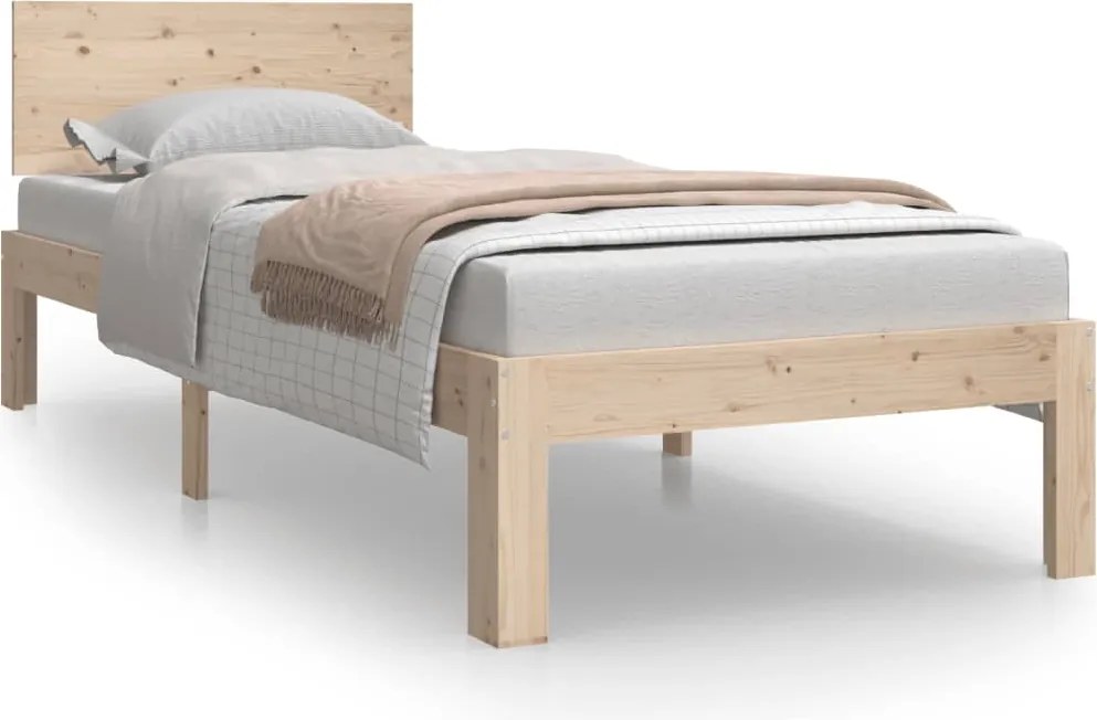 vidaXL Small Single tömör fa ágykeret 75 x 190 cm