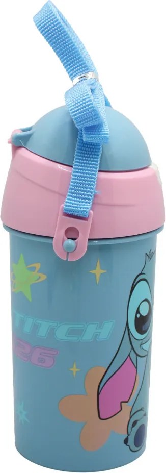 Disney Lilo és Stitch, A csillagkutya Alien 626 műanyag szívószálas kulacs akasztóval 500 ml