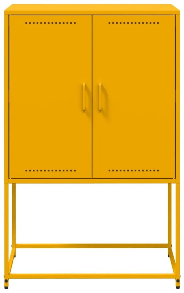 mustársárga acél magasszekrény 68,5 x 38,5 x 107 cm