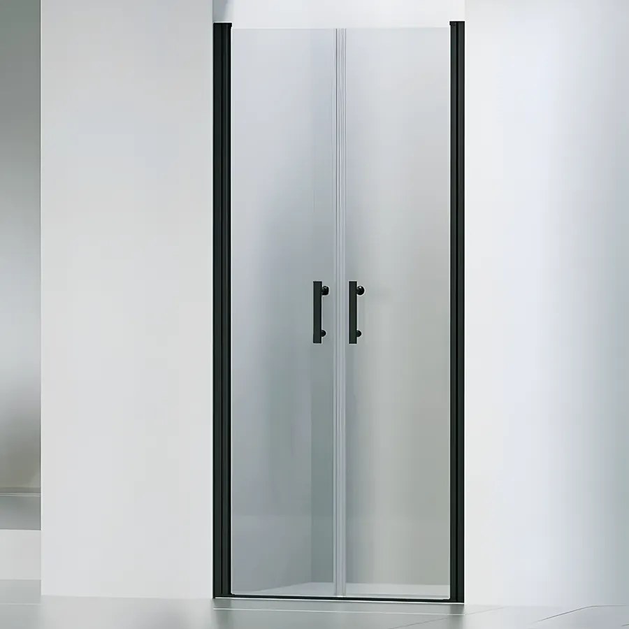 Westy Black 100 kétszárnyú nyíló zuhanyajtó, 195cm, 6mm, NANO