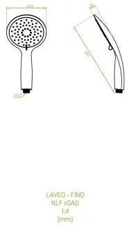 Laveo Fino, zuhanyfej, fekete, LAV-NLF_7SAD