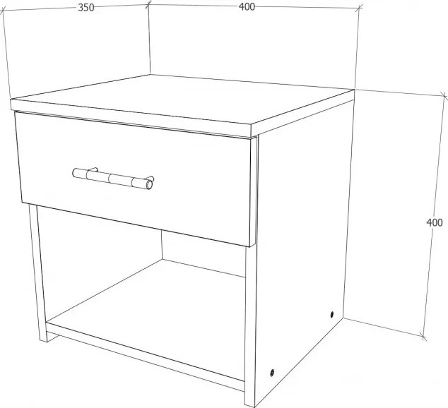 Pietro éjjeliszekrény fiókos sonoma