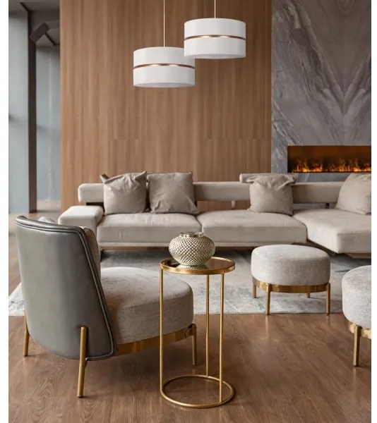 Duolla - Csillár zsinóron DUO 1xE27/15W/230V átm. 40 cm krémes/arany