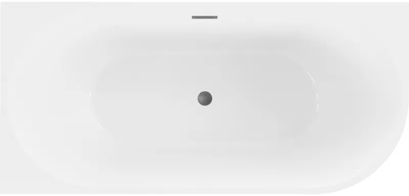 Mexen Mia, szabadon álló sarokkád, láva, 170 x 80 cm, fehér-fekete, grafit túlfolyó, 52691708075L-66