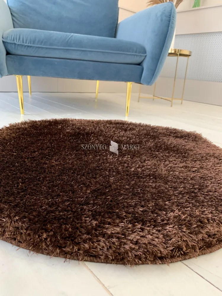 Puffy shaggy kerek szőnyeg Barna (BROWN) 80x80