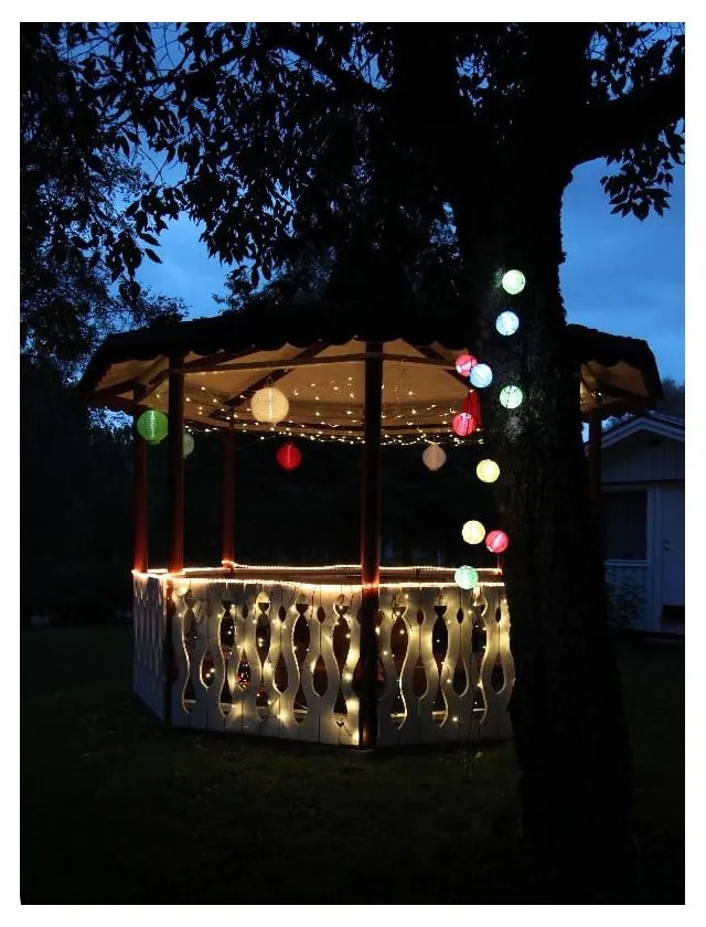 Piros kültéri napelemes LED lampion, ø 30 cm - Star Trading