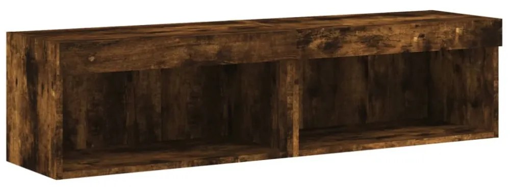 2 db füstös tölgy színű TV-szekrény LED-ekkel 60 x 30 x 30 cm