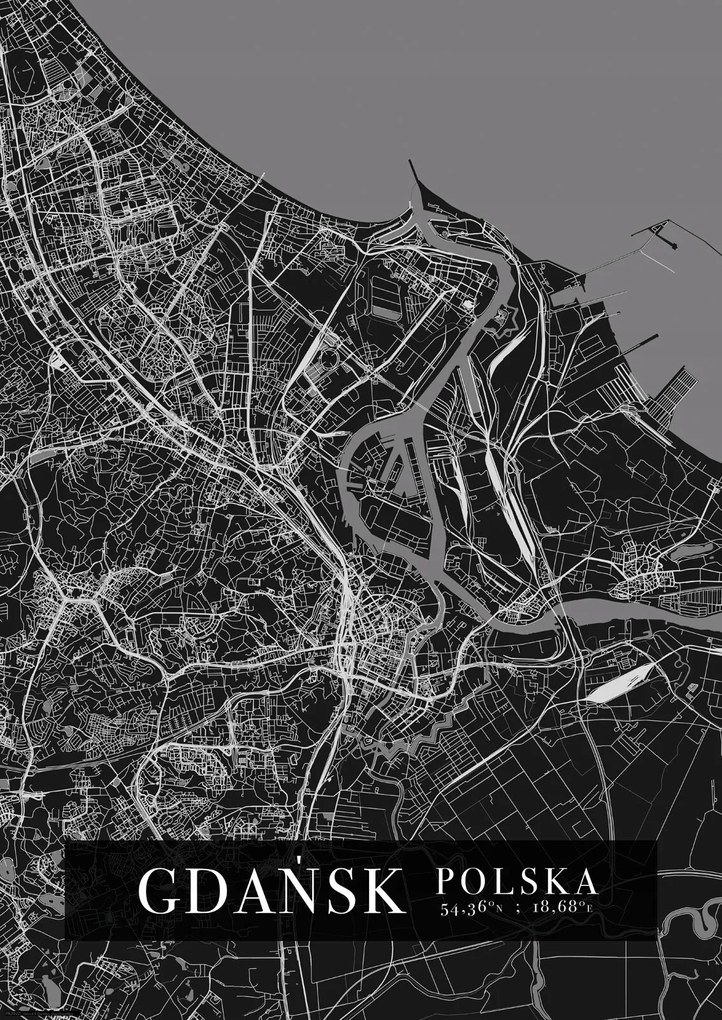 Gdańsk várostérkép poszter A2 42x59,4 cm