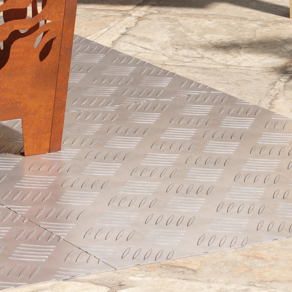Rácsos lemezek 4 pcs Ezüst 60 x 50 cm Alumínium