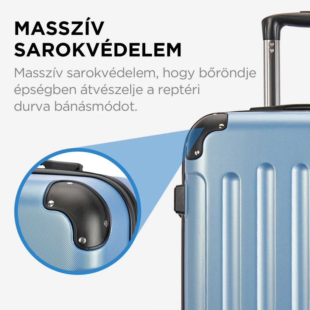 BONTOUR vertical 4 kerekes nagy borönd 76x50,5x29,5cm, jégkék