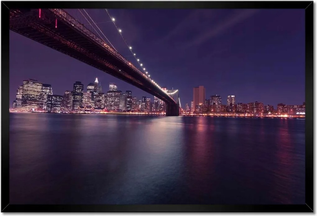 Poszterek keretben 60x40 Híd az éjszakában Usa New York