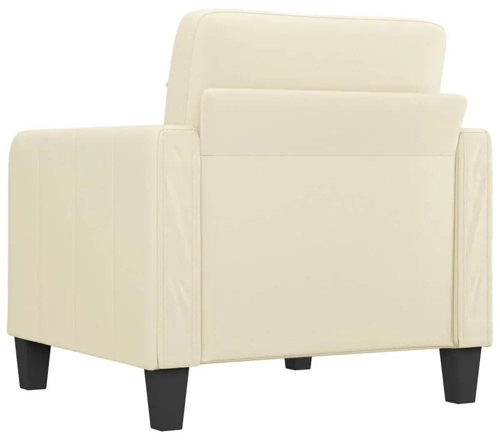 krémszínű műbőr kanapéfotel 60 cm