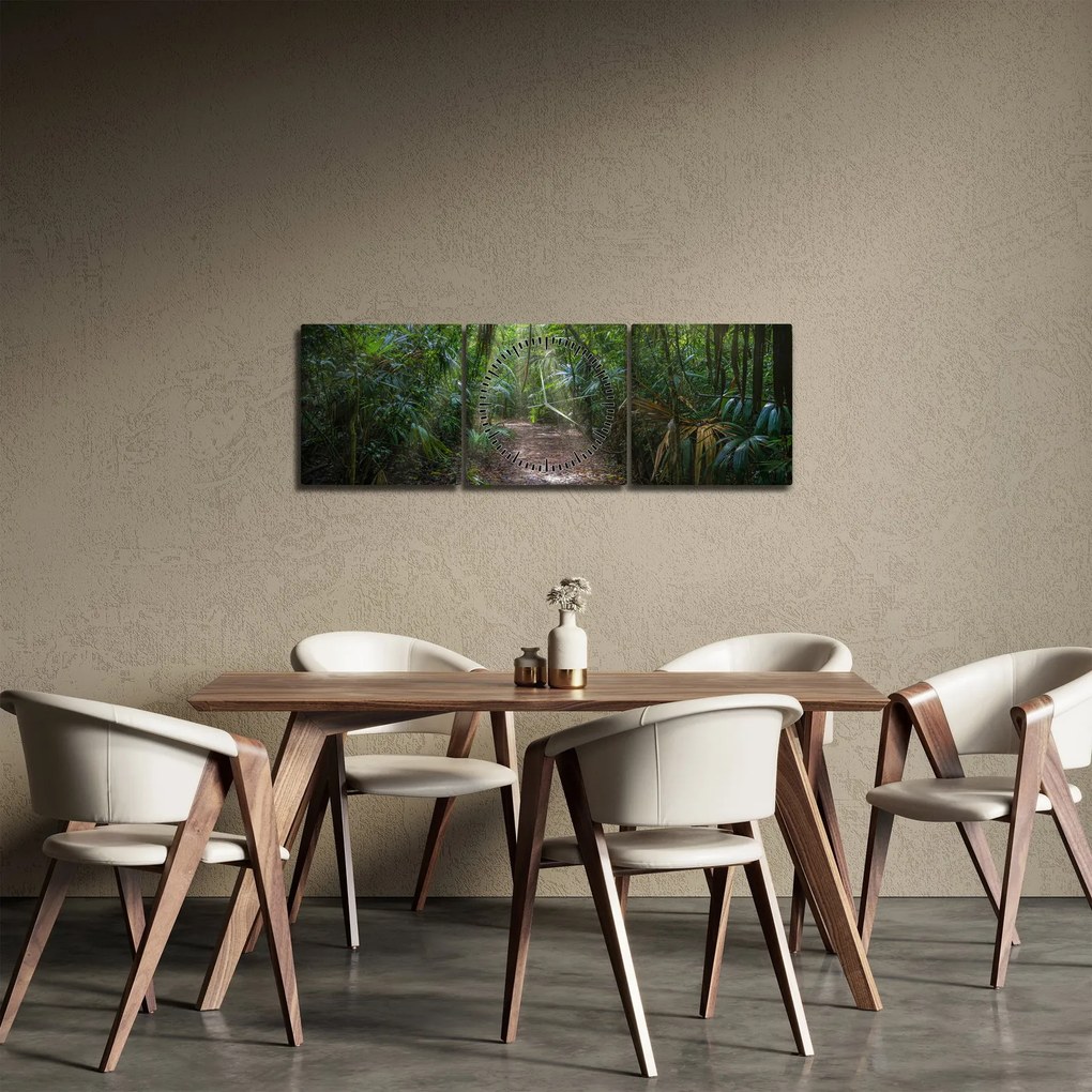 Kép - Napsugarak a dzsungelben (órával) (90x30 cm)