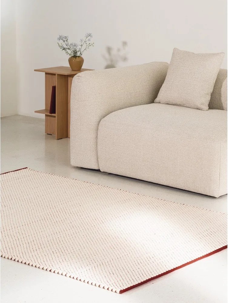 Piros-bézs kézi szövésű gyapjú szőnyeg 140x200 cm Lenu – noo.ma