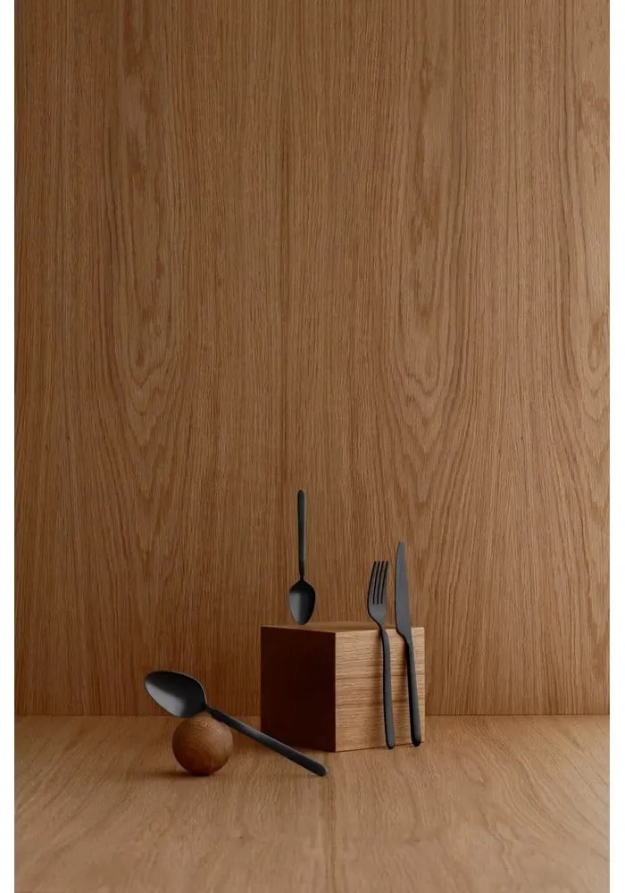 Fekete rozsdamentes acél evőeszköz készlet 16 db-os Stella – Blomus