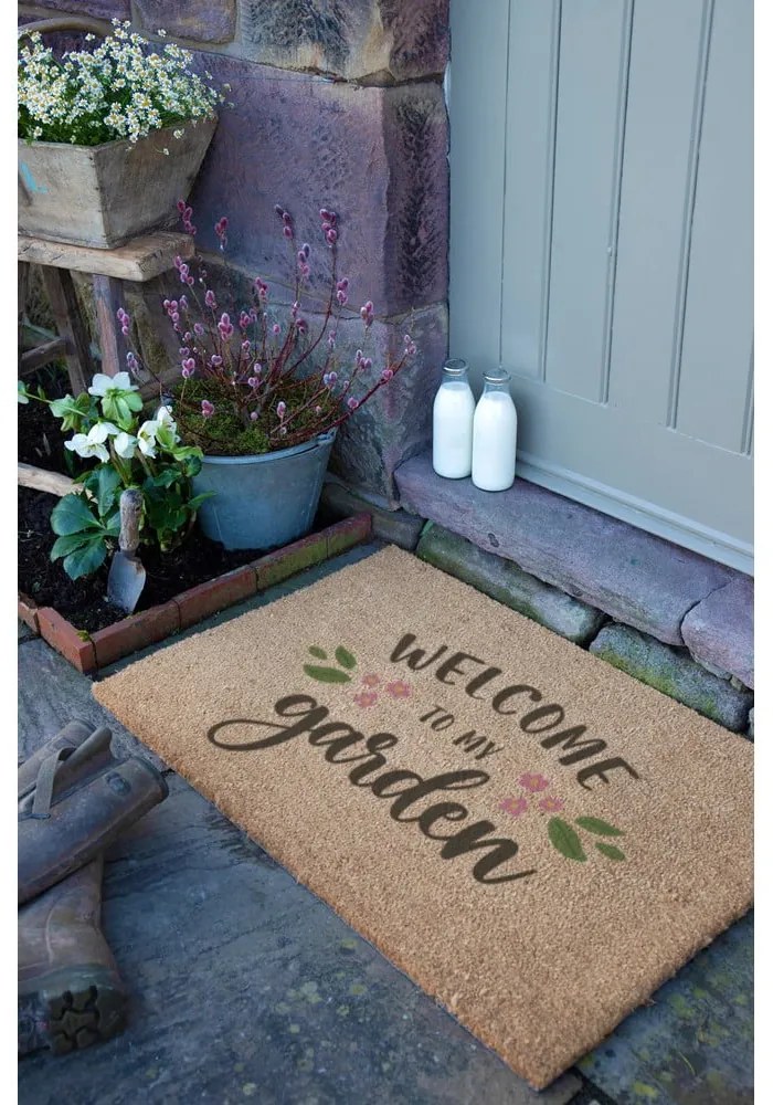 Kókuszrost lábtörlő 60x90 cm Welcome to My Garden – Artsy Doormats
