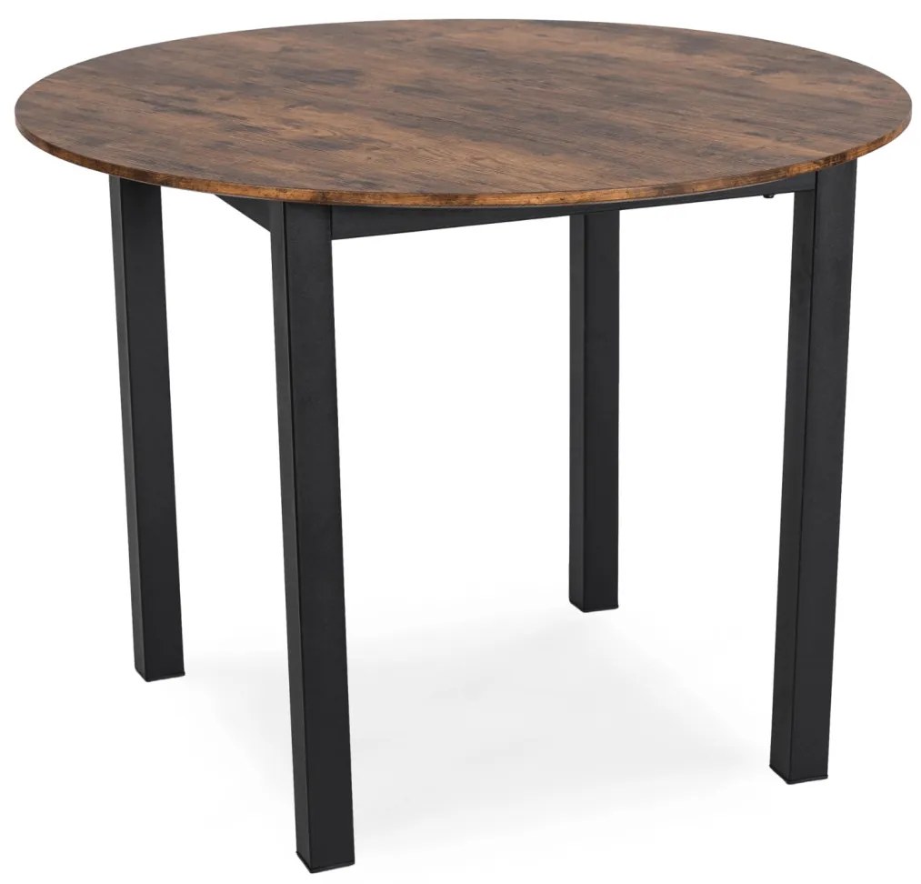 Stół TEO 100 cm Dąb Rustykalny/Czarny