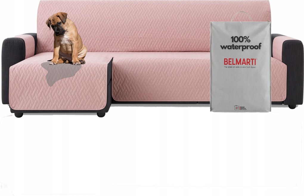 Ágytakaró vízálló kanapé sarokvédő teflon rózsaszín 200 cm bal