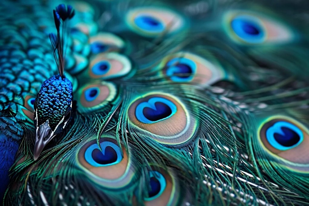 Vászonkép Canvas Természet Makró Fotózás Madár Páva 120x80