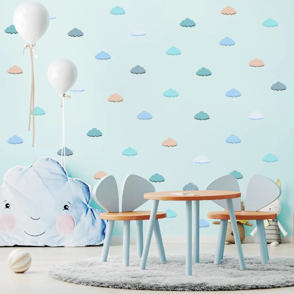 PIPPER. Textil falmatrica "Felhők" 60x70cm Szín: Sötét pasztell színek