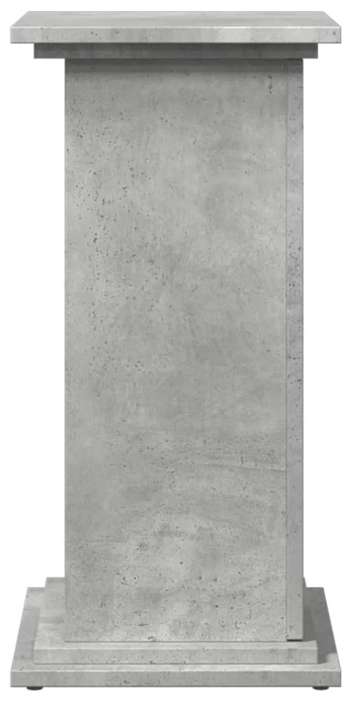 betonszürke szerelt fa bemutatóállvány tárolóval 31x30x60 cm