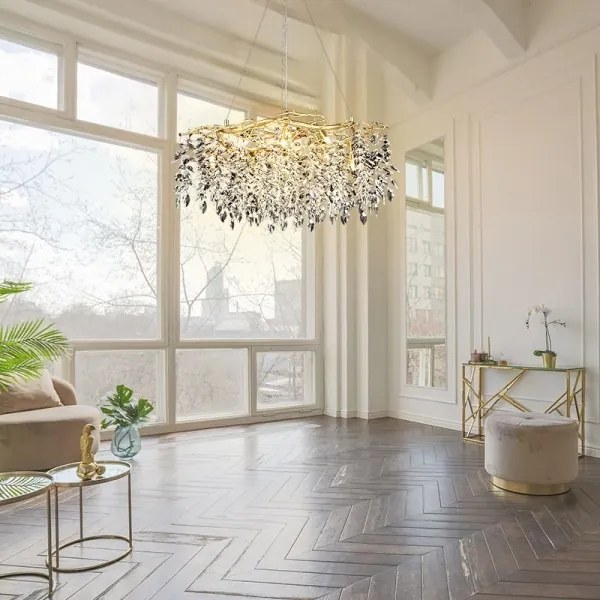 Kristály csillár zsinóron 12xG9/40W/230V arany