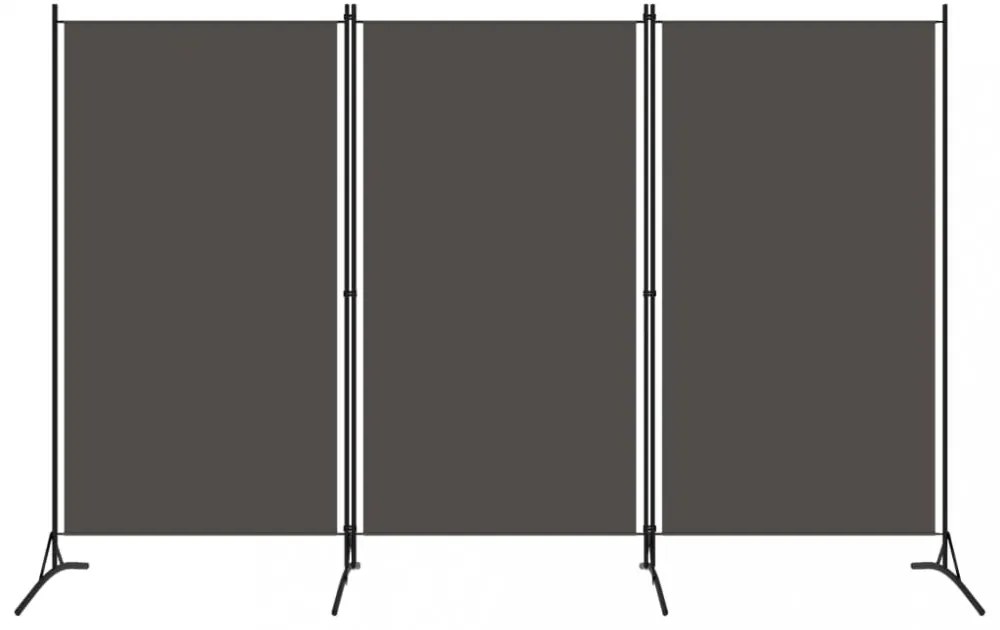antracitszürke 3 paneles paraván 260 x 180 cm