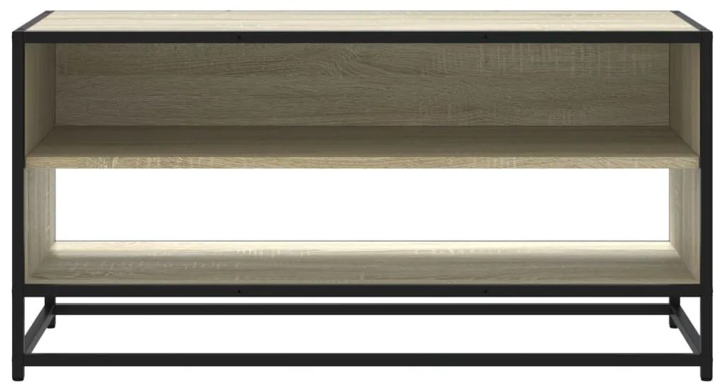 sonoma tölgy színű szerelt fa és fém TV-szekrény 91x40x46 cm