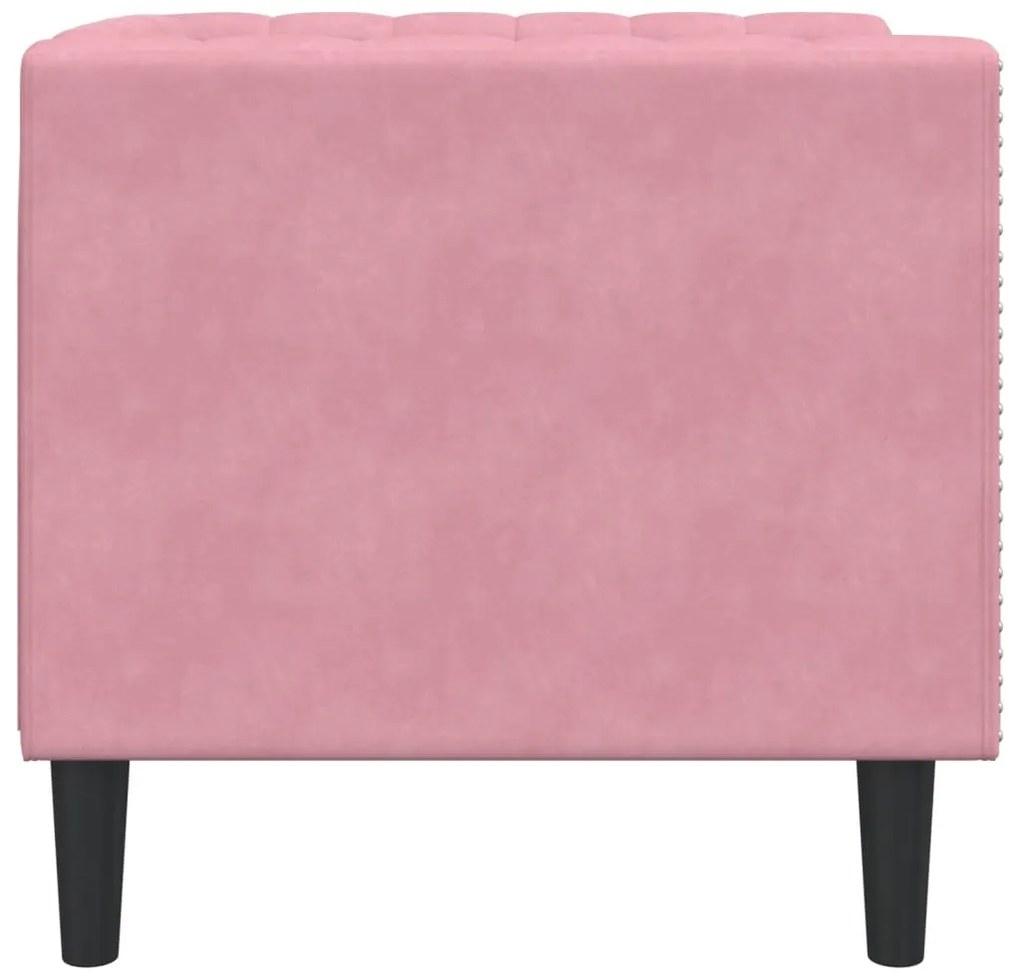 rózsaszín bársony Chesterfield kanapéfotel