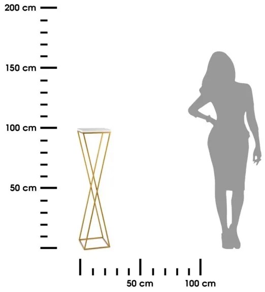 LOFT virágtartó állvány 100x24 cm arany/fehér