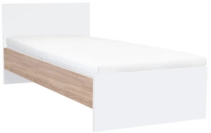 Miami egyszemélyes ágy 90x200 cm fehér-sonoma tölgy