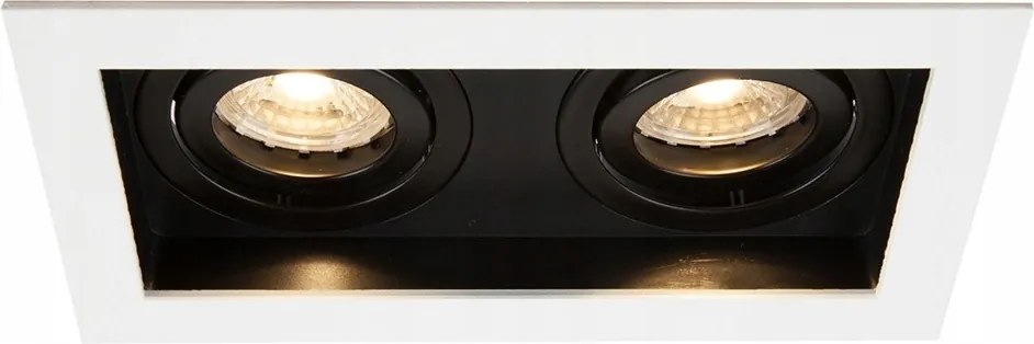 Dupla falsík alatti lámpa fehér-fekete 2xGU10 RENE2 222-W/B-P Ozzo