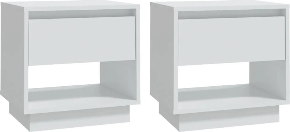 vidaXL 2 db fehér forgácslap éjjeliszekrény 45 x 34 x 44 cm