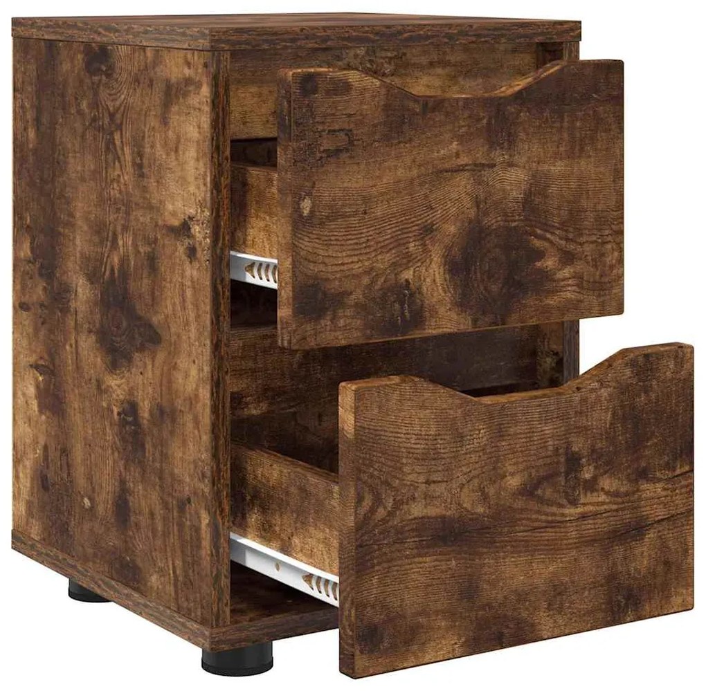 vidaXL Éjjeliszekrények 2 pcs Füstölt tölgy 30,5 x 30 x 43 cm Faanyag