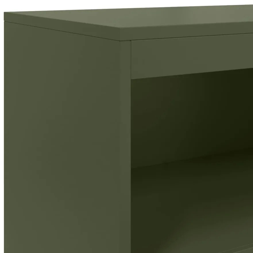 olívazöld acél magasszekrény 68,5 x 38,5 x 123,5 cm