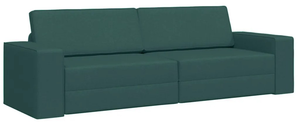 Padlókanapé ágy 2 az 1-ben Sötét Zöld 245x150x60.5 cm Szövet