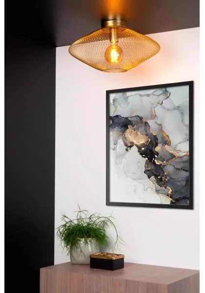 Lucide 21123/45/02 - Mennyezeti lámpa MESH 1xE27/40W/230V sárgaréz