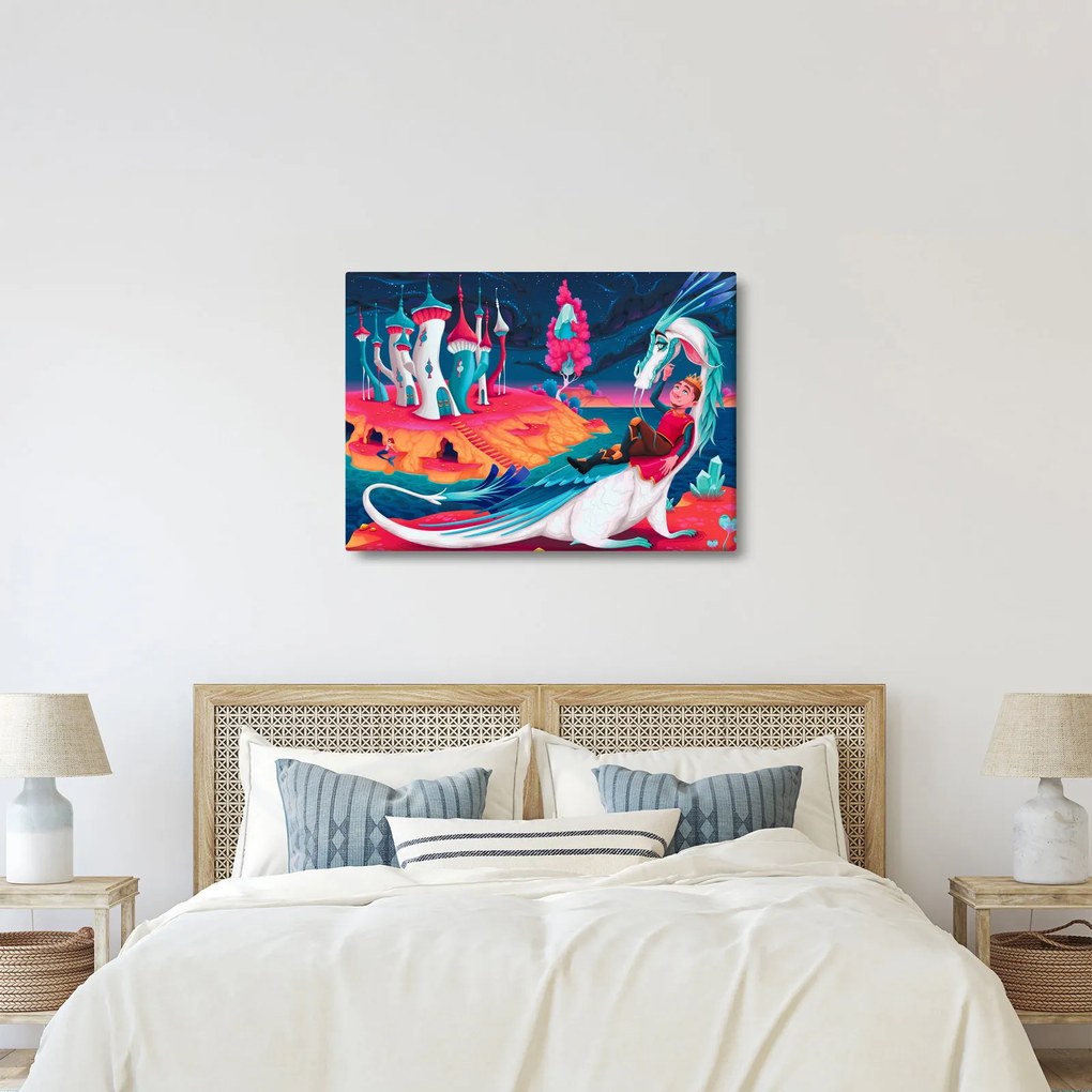 Kép - a herceg és a sárkány hercegnő (70x50 cm)