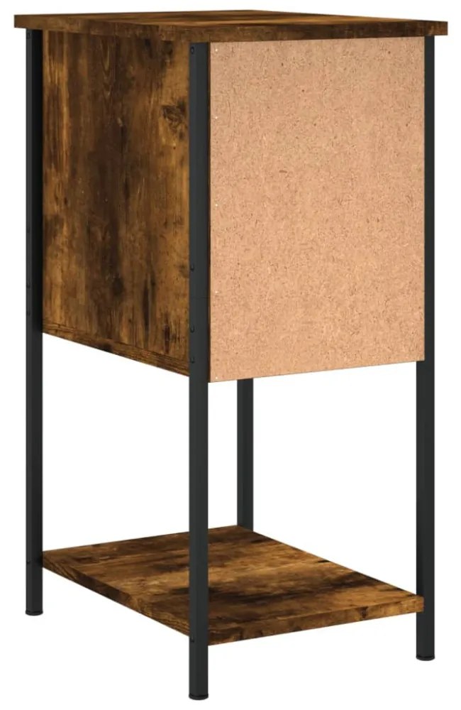 2 db füstös tölgy színű szerelt fa éjjeliszekrény 32x42x70 cm