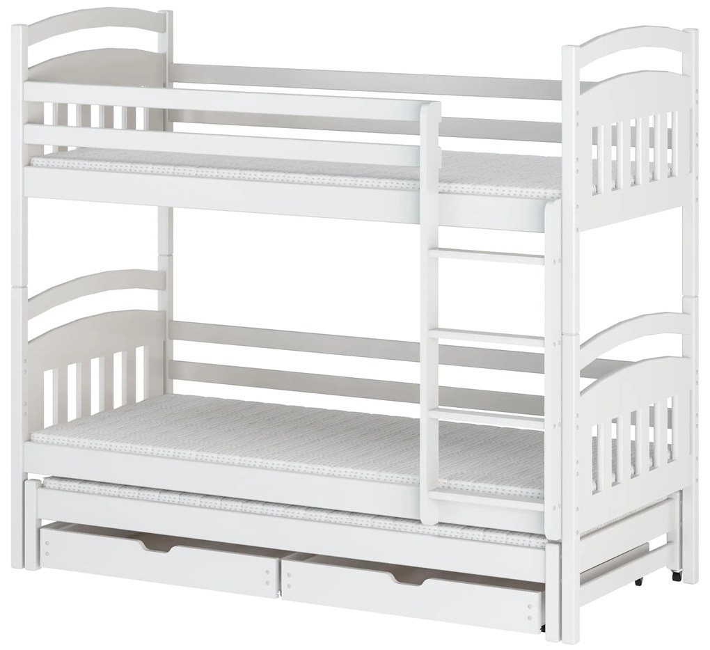 Emeletes gyerekágy 90 cm Annita (fehér). 615009
