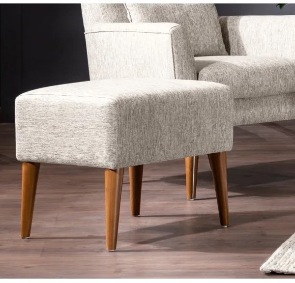 Puff NIMO 46x50 cm krémszínű