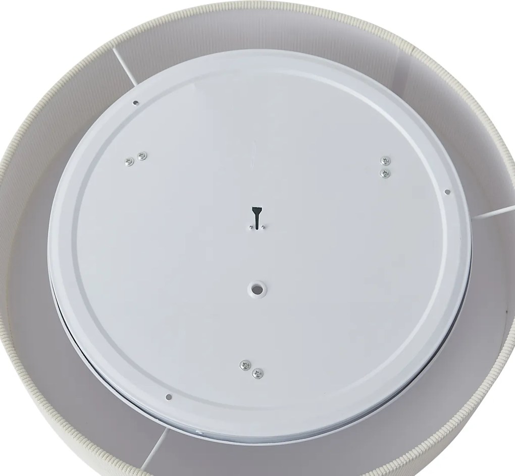 Modern mennyezeti lámpa fehér bársonyernyővel 46 cm 3-lámpás - Luz