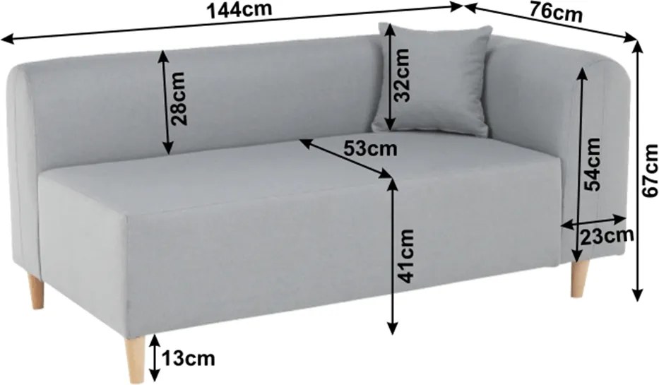 Kanapé, szürke, jobbos, BROKEN